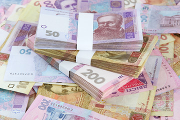 Pile of Ukrainian money