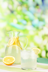 Citrus lemonade in pitcher and glasses