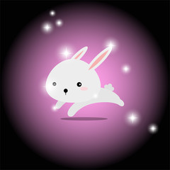 vector of bunny rabbit running with space for your text
