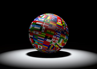 Obraz premium Flag Globe with different country flags