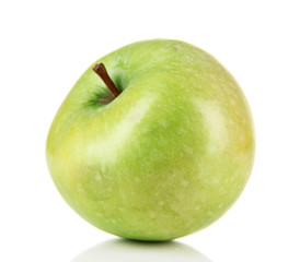 Juicy green apple, isolated on white