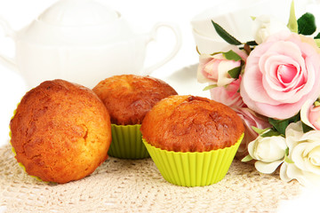 Sweet cupcakes close up