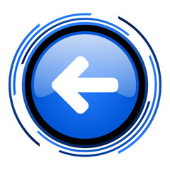 arrow left circle blue glossy icon