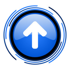 arrow up circle blue glossy icon