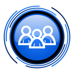 forum circle blue glossy icon