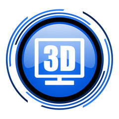 3d display circle blue glossy icon