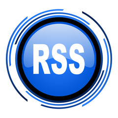 rss circle blue glossy icon