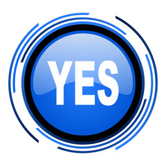 yes circle blue glossy icon