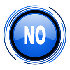 no circle blue glossy icon