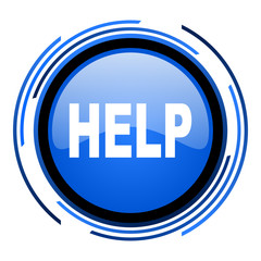 help circle blue glossy icon