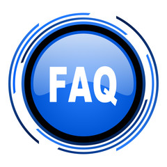 faq circle blue glossy icon