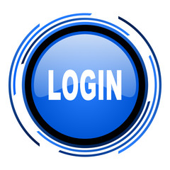 login circle blue glossy icon