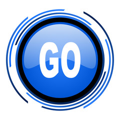 go circle blue glossy icon