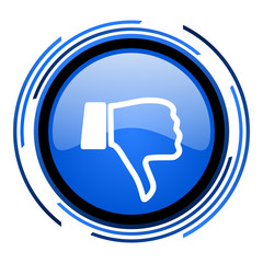 dislike circle blue glossy icon