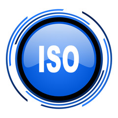 iso circle blue glossy icon