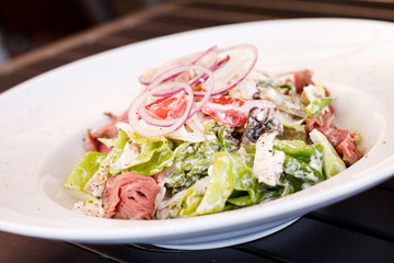salad with beef