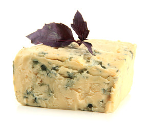 Tasty blue cheese, isolated on white