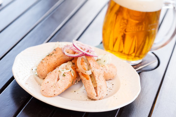 sausages and beer