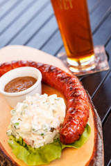sausage with salad