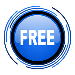 free circle blue glossy icon