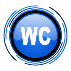 wc circle blue glossy icon