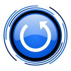 rotate circle blue glossy icon