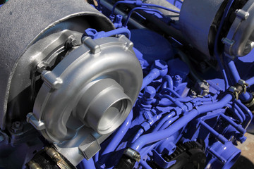 One of turbochargers the powerful engine