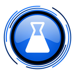 chemistry circle blue glossy icon