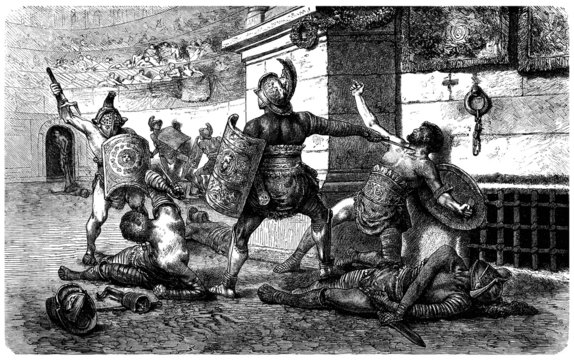 Ancient Rome : Gladiators Fighting