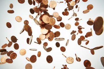 Geldmünzen, Centmünzen, Regen