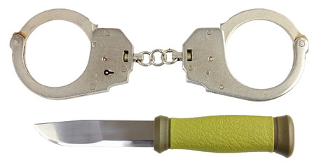 handcuffs and a knife