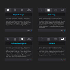 Set of web forms/menu in different positions