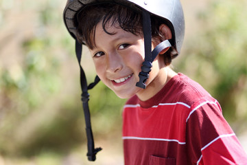 Young active skateboarder