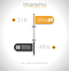 Infographic design template with paper tags.