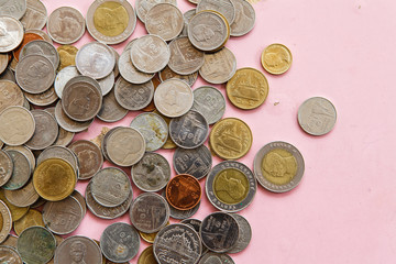 background close up of coins from Thailand © thanomphong