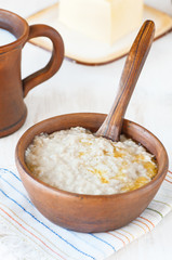 Oatmeal with melting butter