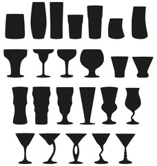 22 Vector Silhouette Cocktail Glasses