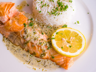 grilled salmon and lemon