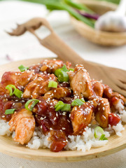 Rice with chicken sauce