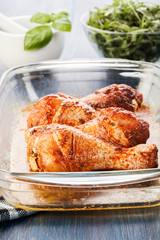 Marinated chicken drumsticks