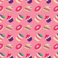 Cakes vector pattern