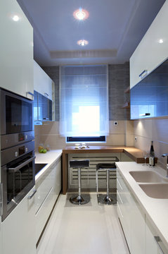 modern white kitchen interior