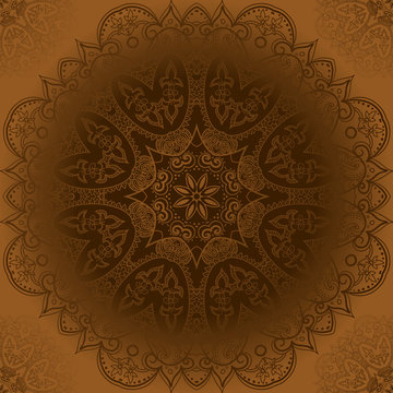Vintage template Oriental circle background © depiano