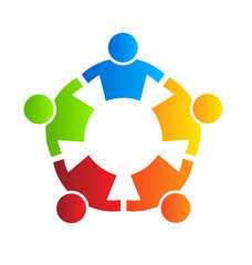 People Strong Five Persons Logo Design