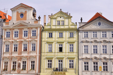 Fototapeta na wymiar Hausfassade in Prag, Tschechische Republik