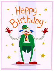fat clown birthday greeting