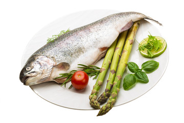 Fresh raw rainbow trout