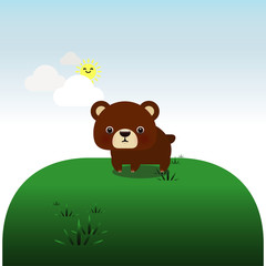 Obraz na płótnie Canvas Cute bear with place for text