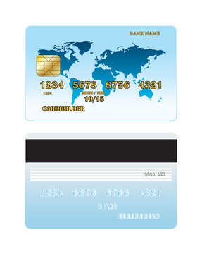 Credit card of the front and back side
