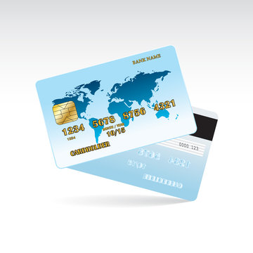 Credit card of the front and back side